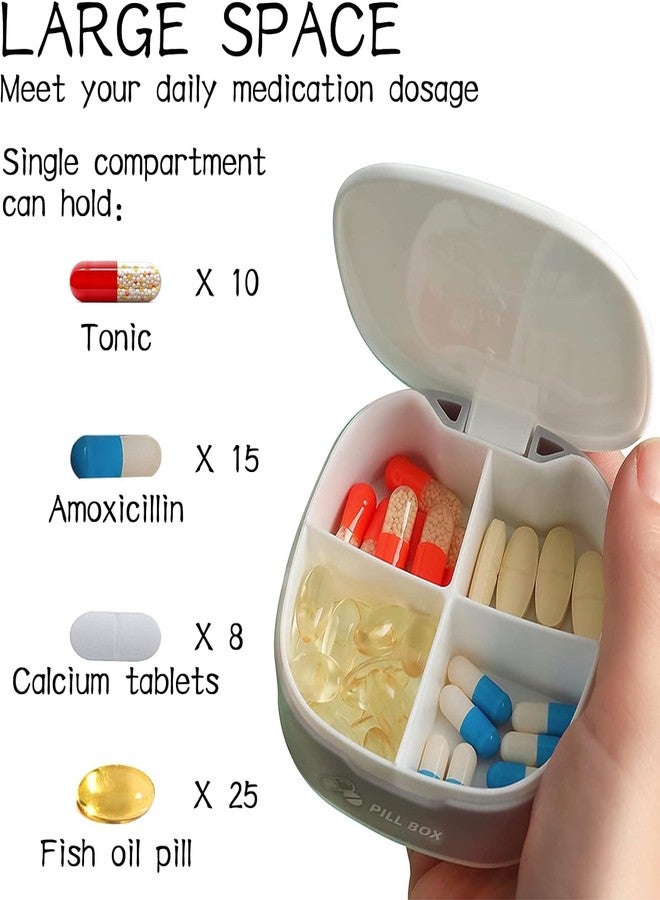 INVODA Pill Organizer 3PCS Weekly Pill Case for Purse Pill Container 4 Compartment Portable Travel Pill Box for Pills Vitamin Fish Oil - Image 3